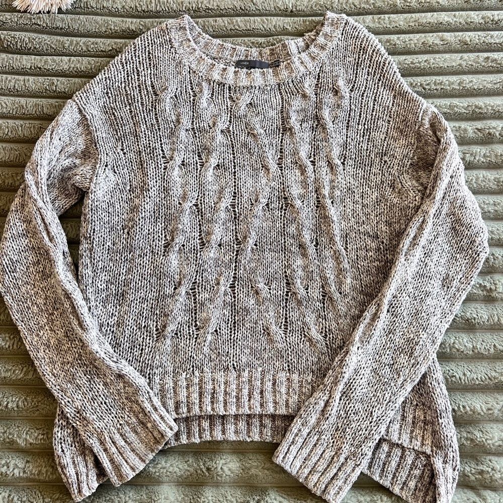 Vince Gray Cable Knit Sweater- Size S